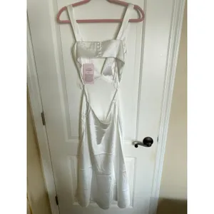 Sachin & Babi Midi Dress Size‎ 6 White Satin Cutout Open Back F1BB052 thumbnail 7