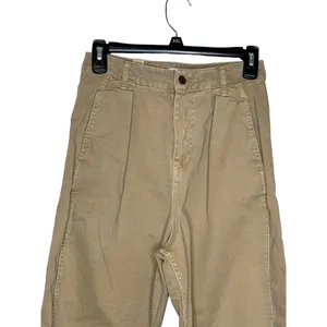 Zara‎ Women's Pants High-Waisted Cotton Pleated Skinny Cotton Denim Tan Size 2 thumbnail 4