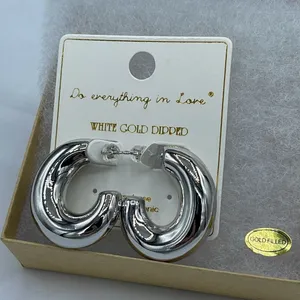 NWT 14K GP “Do everything in Love “ big puffy hoops thumbnail 5