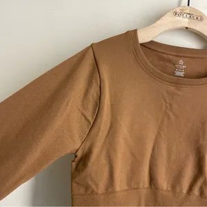 Aerie OFFLINE Cropped Long Sleeve Athletic Top Brown M thumbnail 4