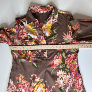 Soft Surroundings Floral Tunic Top Size S/M Long Sleeve Boho‎ Artsy Cottage Fall thumbnail 10
