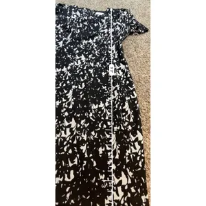 Calvin Klein Womens Black White Abstract Floral Sheath Dress Size‎ 10 Zip Back thumbnail 7