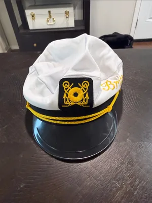 White and Gold Bride Sailor Hat - Women's Bridal Accessory thumbnail 2