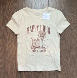 NWT American Eagle Happy Hour Baby Tee thumbnail 1