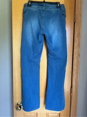 Telepatia Front Seam Flare Bootcut Jeans Blue Denim Stretch Women's Size 11/30 thumbnail 3