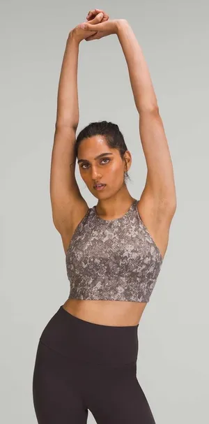 Lululemon Wunder Train Longline Animal Snake Print Sports Bra Crop Tank Top Sz S thumbnail 1