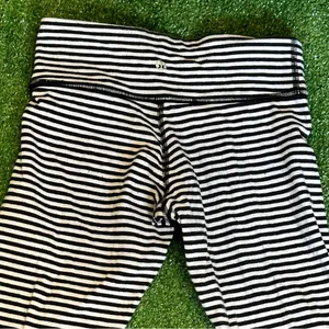 Lululemon Wunder Under Rare White Black Striped Athletic Pant Leggings thumbnail 7