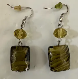 Artisan Chartreuse and Olive Earrings Green thumbnail 1