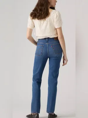 Levi's Women’s 501 Straight Leg Denim Jeans in Medium Blue Wash 26x32 NWT thumbnail 2