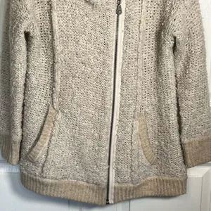 Free People Sz XS Oatmeal Boucle Jacket Fuzzy Cardigan Sweater thumbnail 6