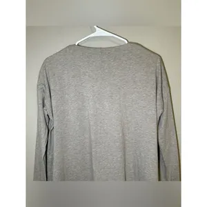 Lafayette 148 Gray Double V Neck Asymmetrical Long Sleeve Tunic Top Size Small thumbnail 6