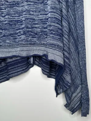 Free People Blue Asymmetrical Hook & Eye Cardigan Sweater Large thumbnail 9