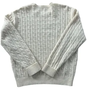 Brandy Melville Wool Fisherman Cable Knit Cream Sweater Small Cottagecore thumbnail 4