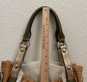 B. MAKOWSKY Tan Beige Gold Leather Slouchy Double Handle Shoulder Bag thumbnail 6