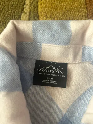HFX Costo Shacket Shirt Jacket Plaid Flannel Light Blue White Women’s Size Small thumbnail 4