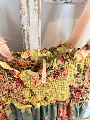 Free People Bluebell Dress M Maxi Cottage Core Floral Rare/HTF Farmhouse EUC thumbnail 3