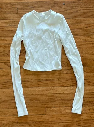Meshki ribbed fitted long sleeve top thumbnail 1