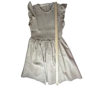 NWT English Factory Smocked Ruffle Sleeve Dress Sz M‎ Beige Fit & Flare Neutral thumbnail 8