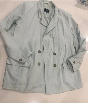 Abercrombie & Fitch Linen and Cotton Blend Blue Blazer size medium thumbnail 1