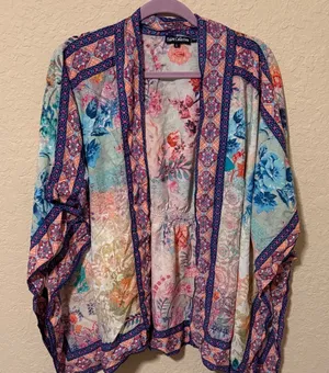 Tolani Multicolor Floral Kimono size large thumbnail 1