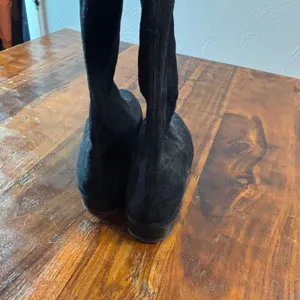 Stuart Weitzman Lowland Black Suede Over the Knee Boots‎ Womens 9 M Low Heel Tie thumbnail 12