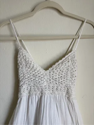 Aerie White Woven Textured Mini Sundress thumbnail 5