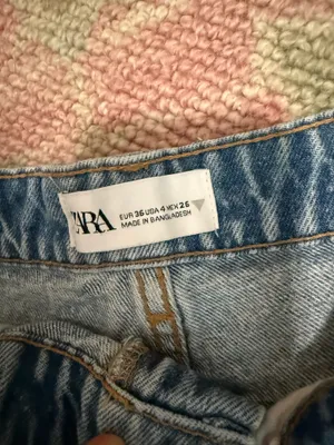 ZARA Light Blue Denim Shorts thumbnail 3