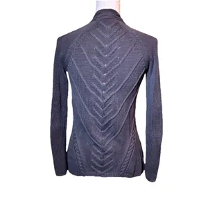 Sparrow Anthropologie Gray Cable Knit Open Front Cardigan Long Sleeve Womens XS‎ thumbnail 3