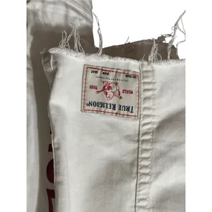 True Religion Fashion trucker with‎ Red Logo on Sleeves Sz XS White Jean Jacket thumbnail 8