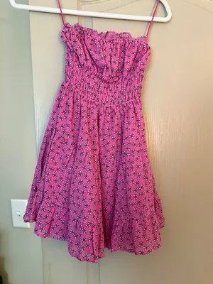 Sky To Moon Cocolilys Strapless Pink Floral Dress thumbnail 2