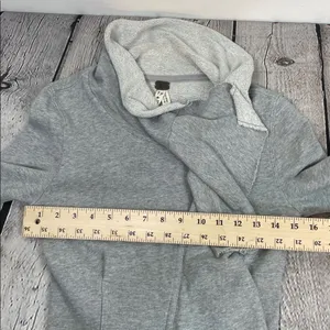 We the Free Free People Ebb and Flow Zip Up Ruffle Sweatshirt size XS Gray thumbnail 14