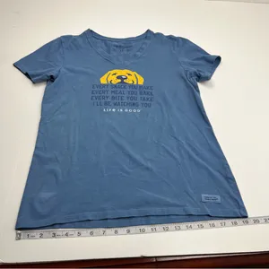 Life Is Good Crusher Tee Shirt Dog Womens Size Medium Blue‎ Short Sleeve Popover thumbnail 7