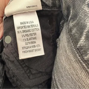 AGOLDE Pinch Waist Skinny Jeans 26 Interlude Black Grey thumbnail 7