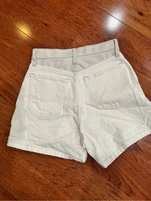 A&F The Dad High Rise Vegan Leather & Jean Shorts Size 26 thumbnail 4