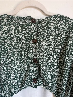 Lulu’s Blooming Darlin' Green Floral Print Ruffled Mini Dress thumbnail 5