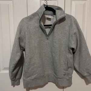 Aritzia TNA 1/4 zip Cozy Fleece Boyfriend Fit Sweatshirt Grey 2XS thumbnail 2