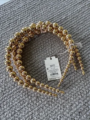 Set of 3 A New Day Metallic Gold Beaded Headbands thumbnail 2
