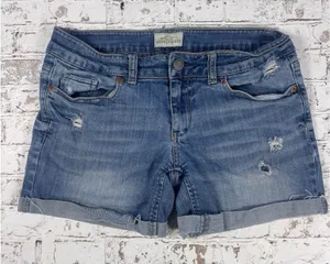 Aeropostale Distressed Denim Cuffed‎ Shorts 5/6 thumbnail 1