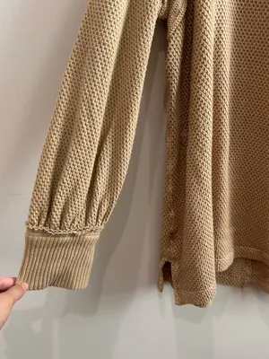 Free People We The Free She's A Keeper Thermal Knit Tunic Top Winter Wheat M thumbnail 9