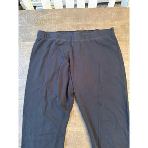 Nike Women's Black Silver Swoosh Logo Cotton Leggings Size Large thumbnail 2