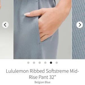 Lululemon Ribbed Softstreme Mid-Rise Pant 32" in Belgium blue color thumbnail 6