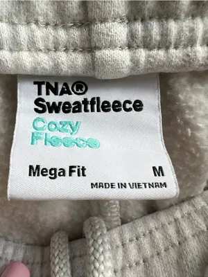 Aritzia TNA Sweatfleece Cozy Fleece Mega Fit Heather Grey Sweatpants Size Medium thumbnail 7