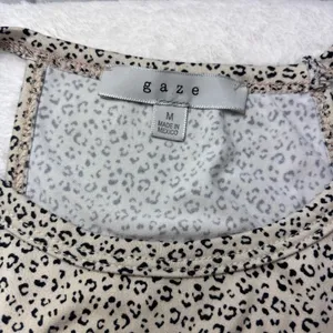 gaze Women’s Cropped Top Leopard Print Size‎ M Tan Size M thumbnail 6