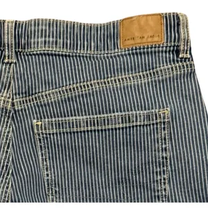 American Eagle Jeans Womens Size 10 Baggy Straight High Rise Pinstripe 32x28 thumbnail 9