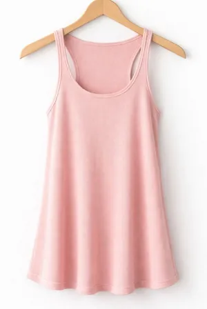 Free People Tank Top Women Medium Pink Ribbed Racerback Scoop Neck Athleisure‎ thumbnail 1