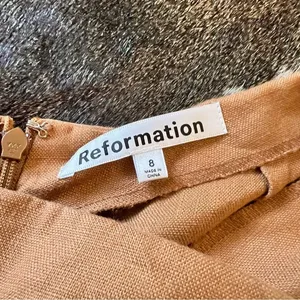 REFORMATION Brown Justin‎ 100% Linen Trouser Pant Size 8 thumbnail 4