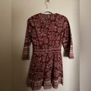 Veronica Beard Wandisa Mini Dress Sz‎ 4 in Rust Boho Floral Indian Cotton Sample thumbnail 4