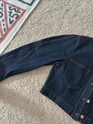 Zara shoulder pad denim jacket. XS thumbnail 9
