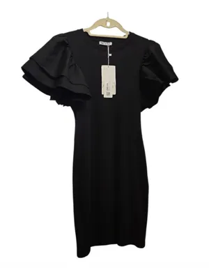 $70 NWOT Zara ribbed ruffle sleeve mini dress, S thumbnail 7