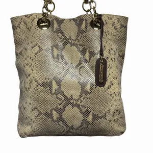 Cynthia Rowley Snakeskin Shoulder Bag Genuine Leather Gold‎ Hardware Mob wife thumbnail 3